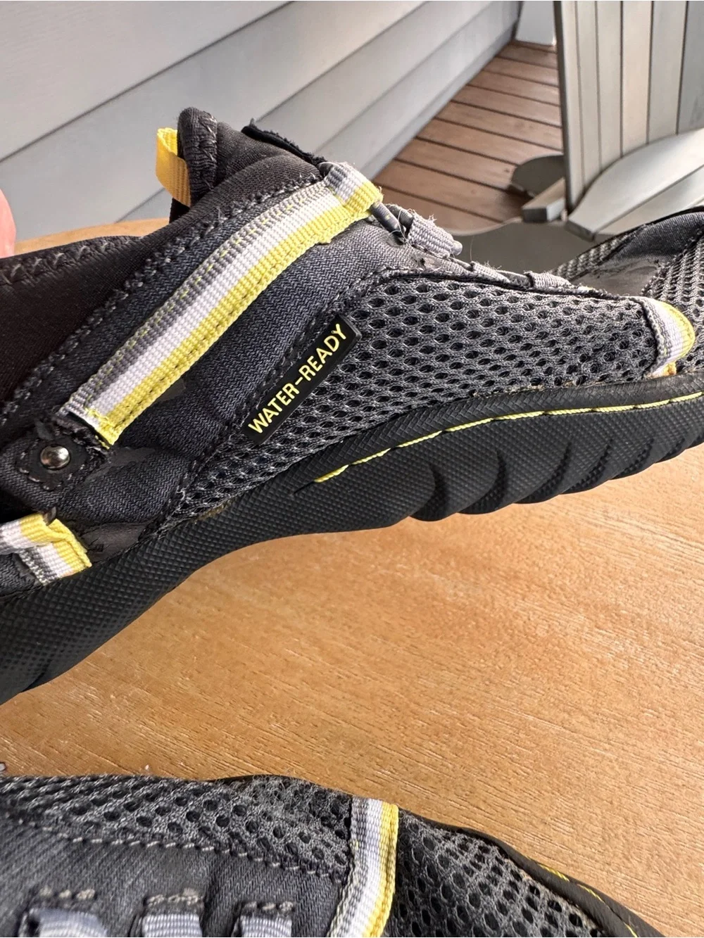 J-41 Water Ready‎ Shoes Womens 8.5 Black Gray Yellow Slip On Outdoor